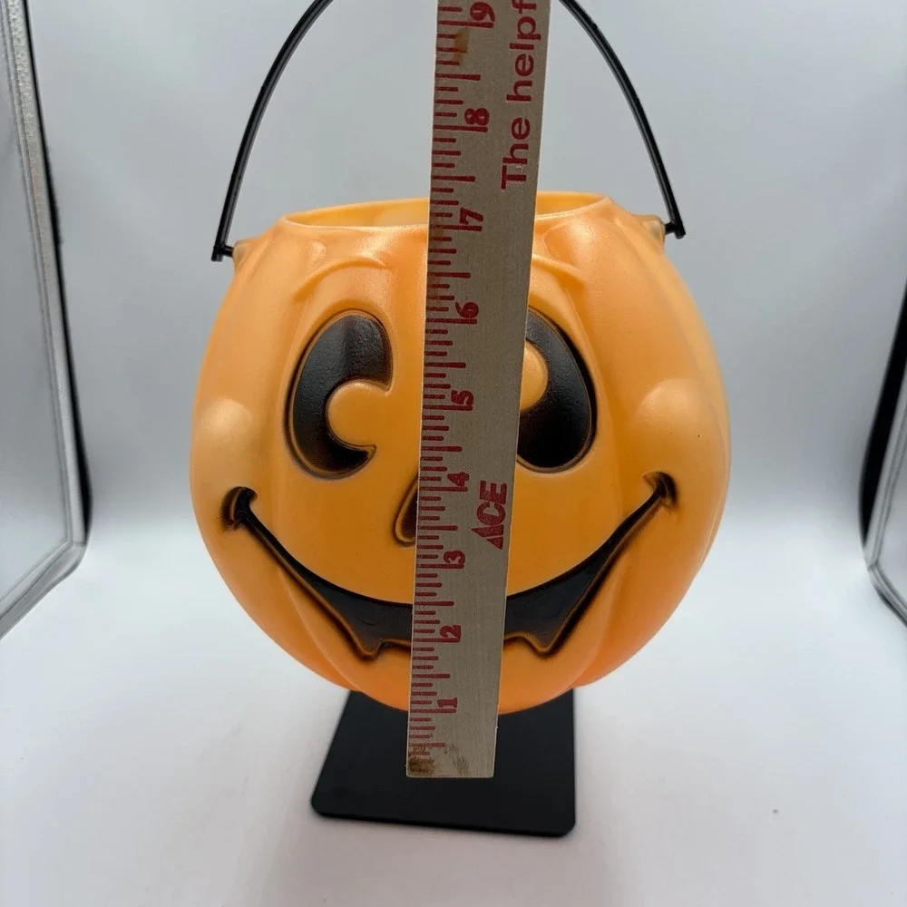 Vintage 1997 Halloween Trick Treat Jack-O-Lantern Pumpkin Bucket Pail  Blow Mold